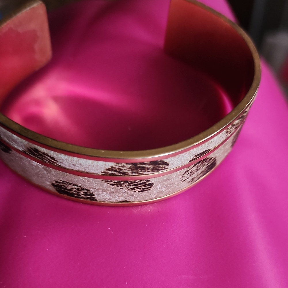 Goldtone & Print Cuff Bracelet